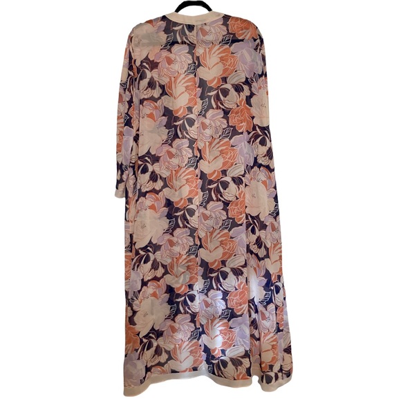 Pre-owned Torrid Peachy Floral Kimono Duster 3 - Picture 6 of 6